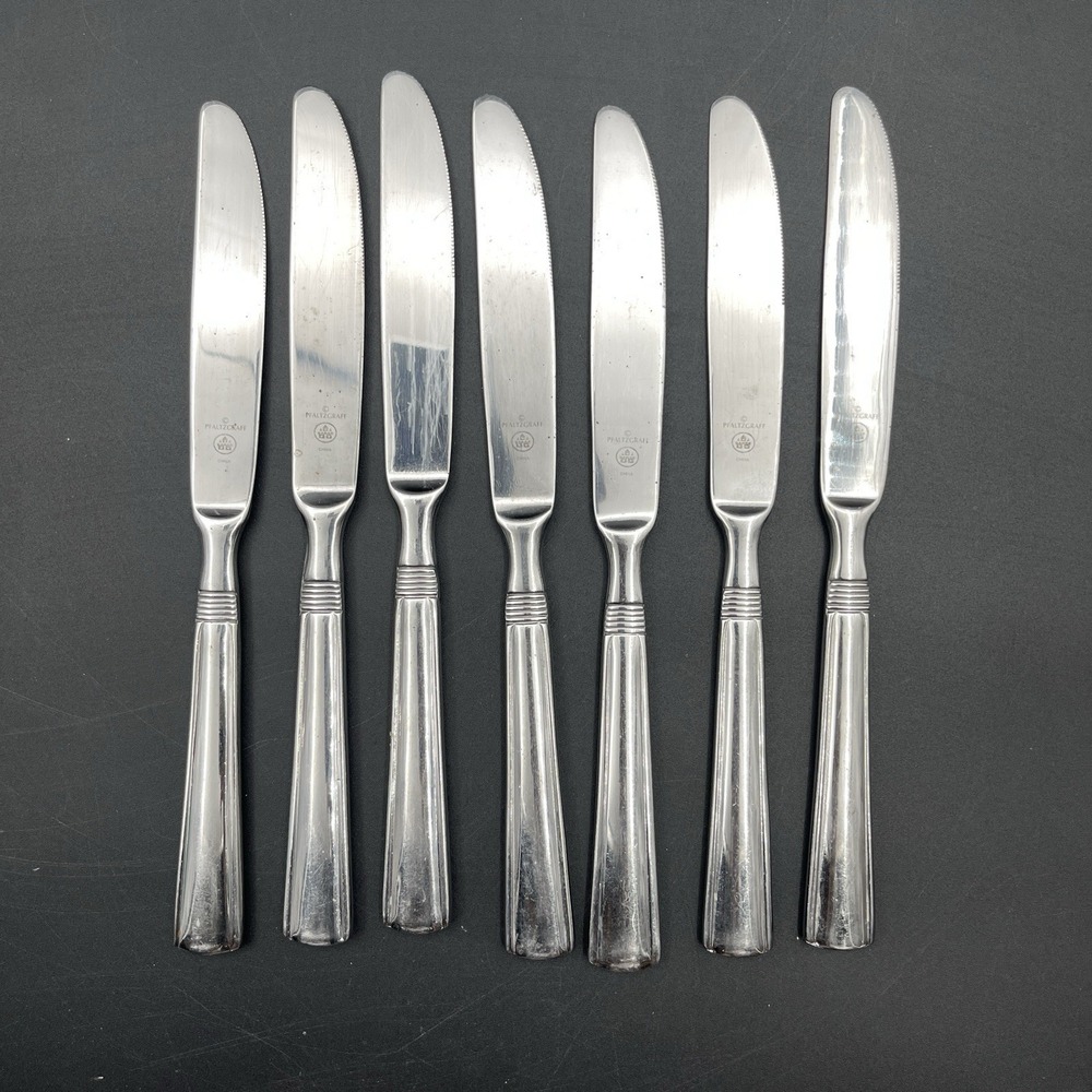 Pfaltzgraff‎ Kenilworth Flatware Lot 7 Dinner Knives Stainless China